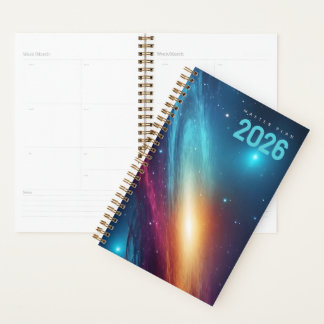 Futuristische Glanzende Neon Abstracte Kosmische R Planner