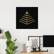 Futuristische Gouden Circuit Pyramid Neo Deco