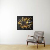 Futuristische gouden pantser – Abstracte digitale Wandkleed (In Situ (horizontaal))