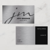 Futuristische grijs en zwart op staal visitekaartje (Voorkant / Achterkant)