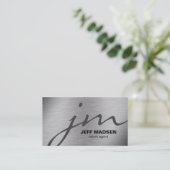 Futuristische grijs en zwart op staal visitekaartje (Staand voorkant)