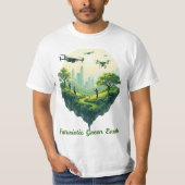futuristische groene aarde t-shirt (Voorkant)
