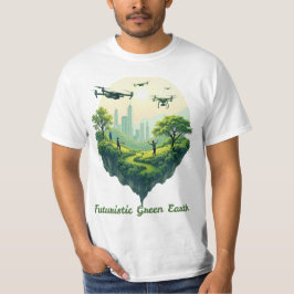 futuristische groene aarde t-shirt