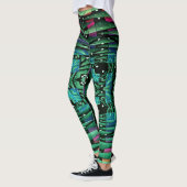 Futuristische groene Kaleidoscoop-Leggings Leggings (Links)