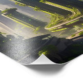 Futuristische groene stad foto afdruk (Hoek)