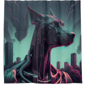 Futuristische Grote Deen De Robotische Vennootscha Douchegordijn (Voorkant)