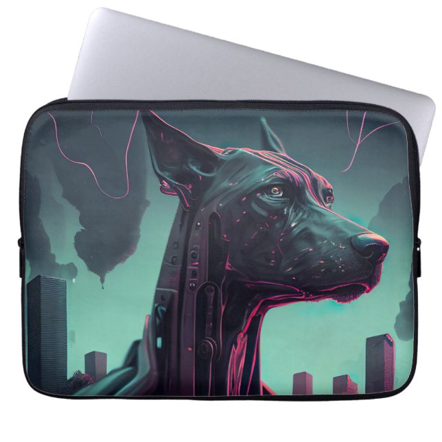 Futuristische Grote Deen De Robotische Vennootscha Laptop Sleeve (Voorkant)