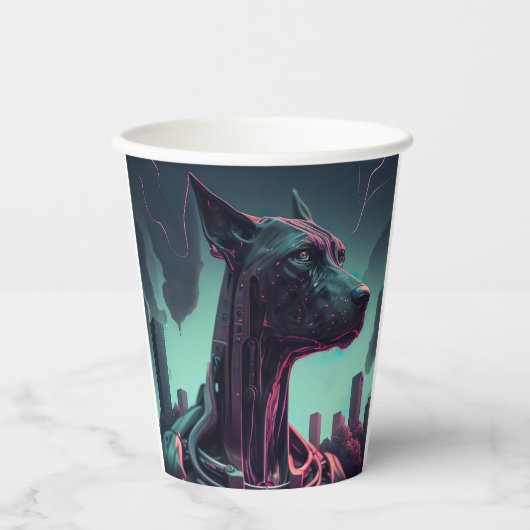 Futuristische Grote Deen De Robotische Vennootscha Papieren Bekers (Voorkant)