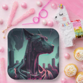 Futuristische Grote Deen De Robotische Vennootscha Papieren Bordje (Feest)