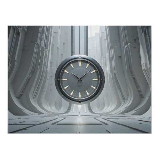 futuristische hangar-chronometer perfect poster (Voorkant)