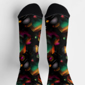 Futuristische Hexagon met Metallic Groen Roze Sina Sokken (Top)