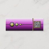 Futuristische Hi Tech Faux Metallic Kaart met QR-c Mini Visitekaartje (Achterkant)
