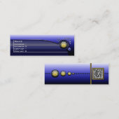 Futuristische Hi Tech Faux Metallic Kaart met QR-c Mini Visitekaartje (Voorkant / Achterkant)