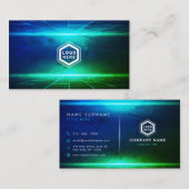 Futuristische horizon Blue en groene lichte textuu Visitekaartje (Voorkant / Achterkant)