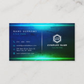 Futuristische horizon Blue en groene lichte textuu Visitekaartje (Achterkant)