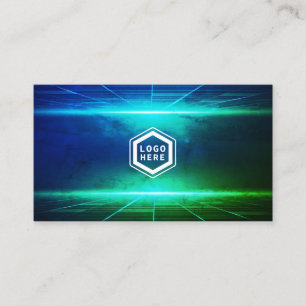 Futuristische horizon Blue en groene lichte textuu Visitekaartje