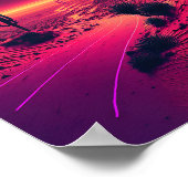 Futuristische horizonten: een Synthwave Mountain S Poster (Hoek)