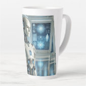 Futuristische humanoïde: de visie van morgen latte mok (Rechterhoek)