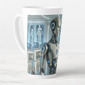 Futuristische humanoïde: de visie van morgen latte mok (Linkerhoek)