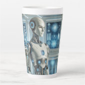 Futuristische humanoïde: de visie van morgen latte mok (Voorkant)