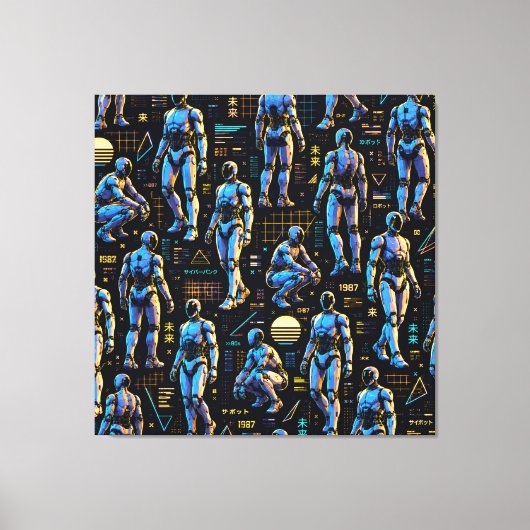 Futuristische humanoïde robotkunst | AI Android Sc Canvas Afdruk (Voorkant)