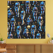 Futuristische humanoïde robotkunst | AI Android Sc Canvas Afdruk (Insitu (Woonkamer))