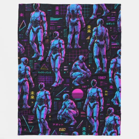 Futuristische humanoïde robotkunst | AI Android Sc Fleece Deken (Voorkant)