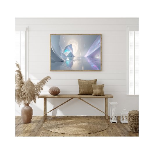 Futuristische IJsgrot Surreal Droomachtig Fantasy  Foto Afdruk