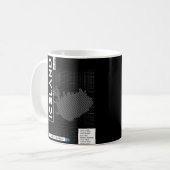 Futuristische IJslandse plattegrond Koffiemok (Voorkant links)