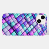 Futuristische Iridiserende Tech Grid-Telefoonhoes  Case-Mate iPhone Case (Achterkant (horizontaal))