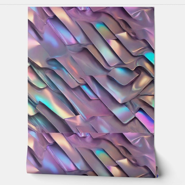 Futuristische iriserende/abstracte holografische behang (Afrollen)