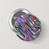 Futuristische iriserende/abstracte holografische ronde button 5,7 cm (Voorkant /achterkant)