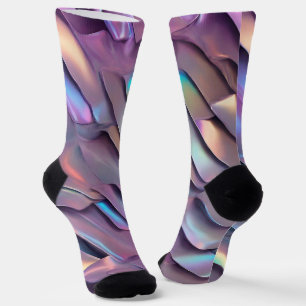 Futuristische iriserende/abstracte holografische sokken