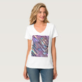 Futuristische iriserende/abstracte holografische t-shirt (Voorkant volledig)