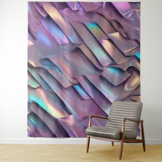 Futuristische iriserende/abstracte holografische wandkleed (In situ)