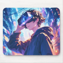 Futuristische Jongen Met VR - Anime Muismat