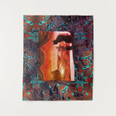 Futuristische kat op Mars Wandkleed (Voorkant)