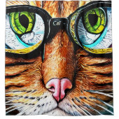 Futuristische kattenbril douchegordijn (Voorkant)