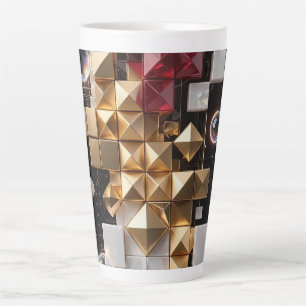 Futuristische Kerst Mosaïek Kolom 3D Latte Mok