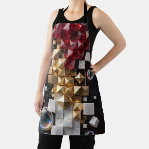 Futuristische Kerst Mosaïek Kolom 3D Schort