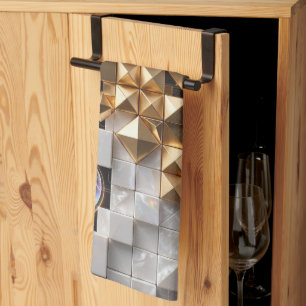 Futuristische Kerst Mosaïek Kolom 3D Theedoek