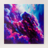 Futuristische Kosmische Neon Luipaard  Legpuzzel (Horizontaal)