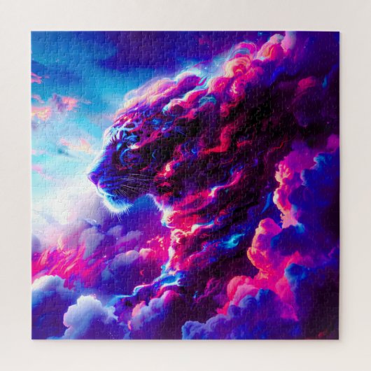 Futuristische Kosmische Neon Luipaard  Legpuzzel (Verticaal)