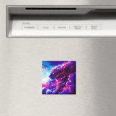 Futuristische Kosmische Neon Luipaard Magneet (Insitu (Vaatwasser))