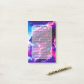 Futuristische Kosmische Neon Luipaard  Post-it® Notes (Op bureau)