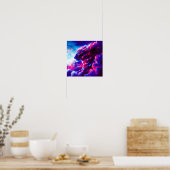 Futuristische Kosmische Neon Luipaard Poster (Keuken)