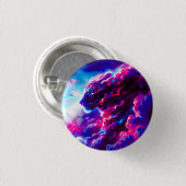 Futuristische Kosmische Neon Luipaard Ronde Button 3,2 Cm (Voorkant /achterkant)
