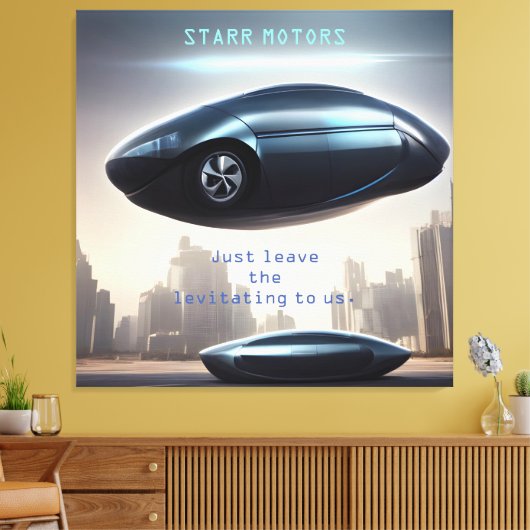 Futuristische lavemaanplaat auto en canvas afdrukk (Insitu (Woonkamer))