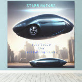 Futuristische lavemaanplaat auto en canvas afdrukk (Insitu (Houten vloer))