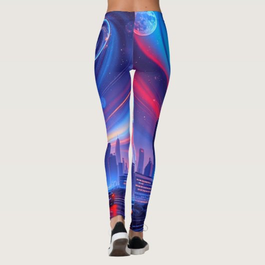 Futuristische Leggings | Neon Skyline Vibes (Achterkant)